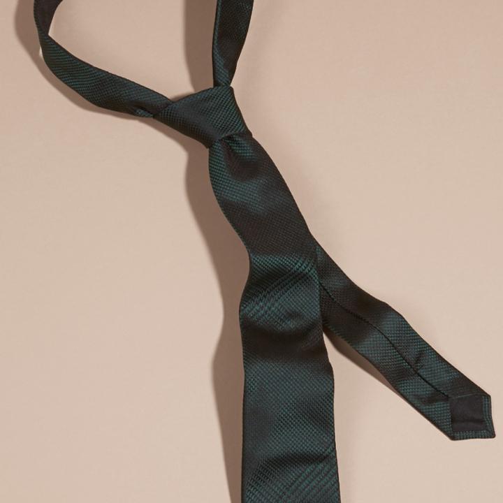 Burberry Burberry Modern Cut Check Silk Tie, Green