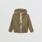 Burberry Burberry Childrens Logo Print Lightweight Hooded Jacket, Size: 10y, Green