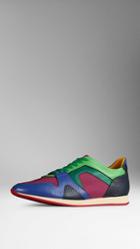 Burberry Prorsum The Field Sneaker In Colour Block Leather And Mesh