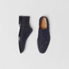 Burberry Burberry Pinstriped Wool Brogues, Size: 40, Blue