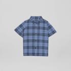 Burberry Burberry Childrens Short-sleeve Check Cotton Shirt, Size: 3y, Blue