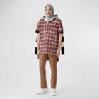 Burberry Burberry Check And Striped Cotton Reconstructed Rugby Shirt, Size: M, Red