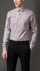 Burberry Modern Fit Cotton Gingham Shirt