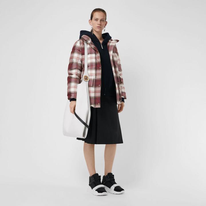 Burberry Burberry Check Down-filled Puffer Jacket, Size: S, White