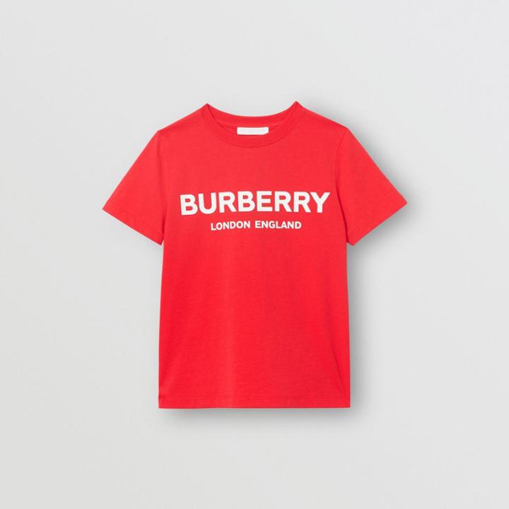 Burberry Burberry Childrens Logo Print Cotton T-shirt, Size: 14y, Red