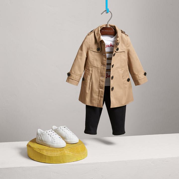 Burberry Burberry Cotton Single-breasted Trench Coat, Size: 9m, Yellow