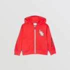 Burberry Burberry Childrens Logo Graphic Cotton Hooded Top, Size: 10y, Red