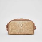 Burberry Burberry Fish-scale Print And Leather Cube Bum Bag, Beige