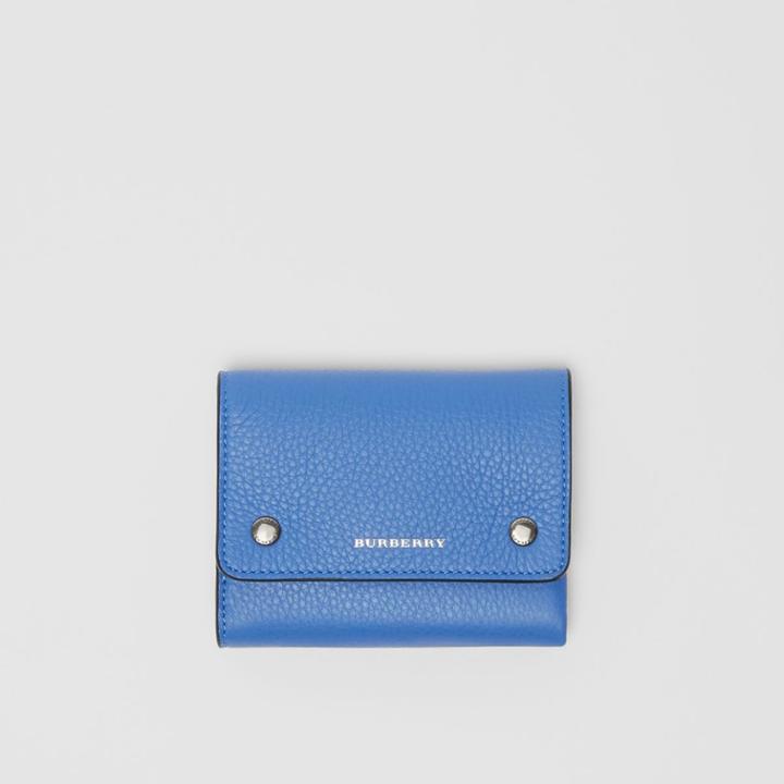 Burberry Burberry Small Leather Folding Wallet, Blue