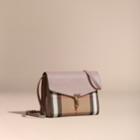 Burberry Burberry Small Leather And House Check Crossbody Bag, Purple