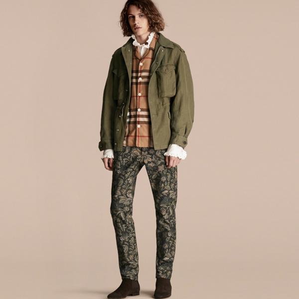 Burberry Tumbled Ramie Cotton Twill Field Jacket