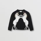 Burberry Burberry Childrens Unicorn Print Cotton Jersey Sweatshirt, Size: 14y, Black