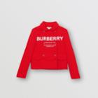 Burberry Burberry Childrens Logo Print Crepe Jersey Double-breasted Jacket, Size: 10y, Bright Red