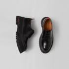 Burberry Burberry Logo Detail Leather Derby Shoes, Size: 35, Black