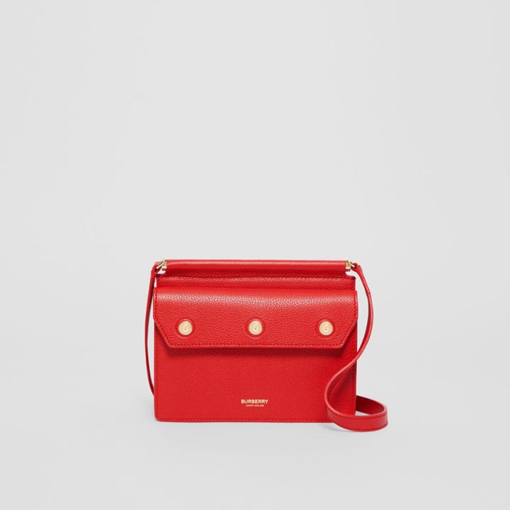 Burberry Burberry Mini Leather Title Bag, Red