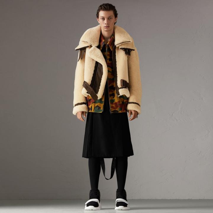 Burberry Burberry Reissued 2010 Shearling Aviator, Size: 36, Beige