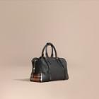 Burberry Leather Holdall With House Check Detail