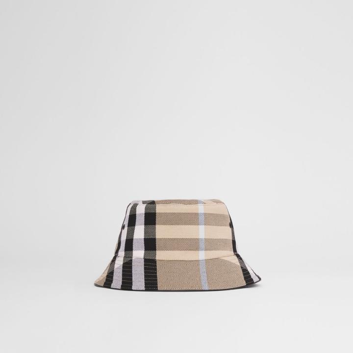 Burberry Burberry Check Cotton Jacquard Bucket Hat, Size: L