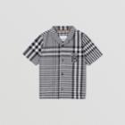 Burberry Burberry Childrens Short-sleeve Monogram Motif Check Cotton Shirt, Size: 2y, Black