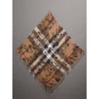 Burberry Burberry Doodle Print And Check Silk Cotton Scarf, Brown