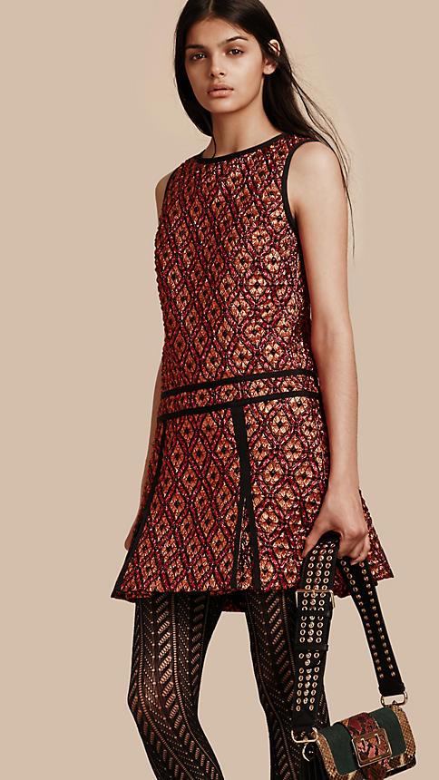 Burberry Diamond Jacquard Sleeveless Dress
