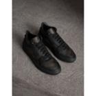 Burberry Burberry London Check And Leather High-top Trainers, Size: 40, Brown