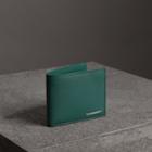 Burberry Burberry Grainy Leather Bifold Wallet, Green
