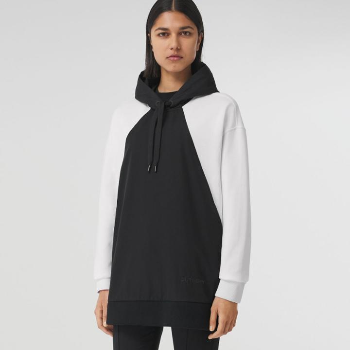 Burberry Burberry Geometric Panel Cotton Oversized Hoodie