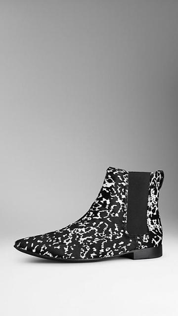 Burberry Animal Print Chelsea Boots