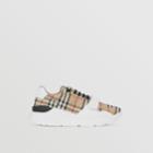 Burberry Burberry Vintage Check And Leather Sneakers, Size: 36.5