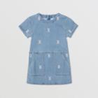 Burberry Burberry Childrens Monogram Motif Stretch Denim Shift Dress, Size: 14y, Blue