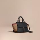 Burberry Burberry Medium Canvas Check And Leather Tote Bag, Black