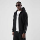 Burberry Burberry Logo Tape Cotton Hooded Top, Black