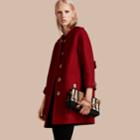 Burberry Burberry Technical Wool Cashmere Collarless Coat, Size: 12, Red