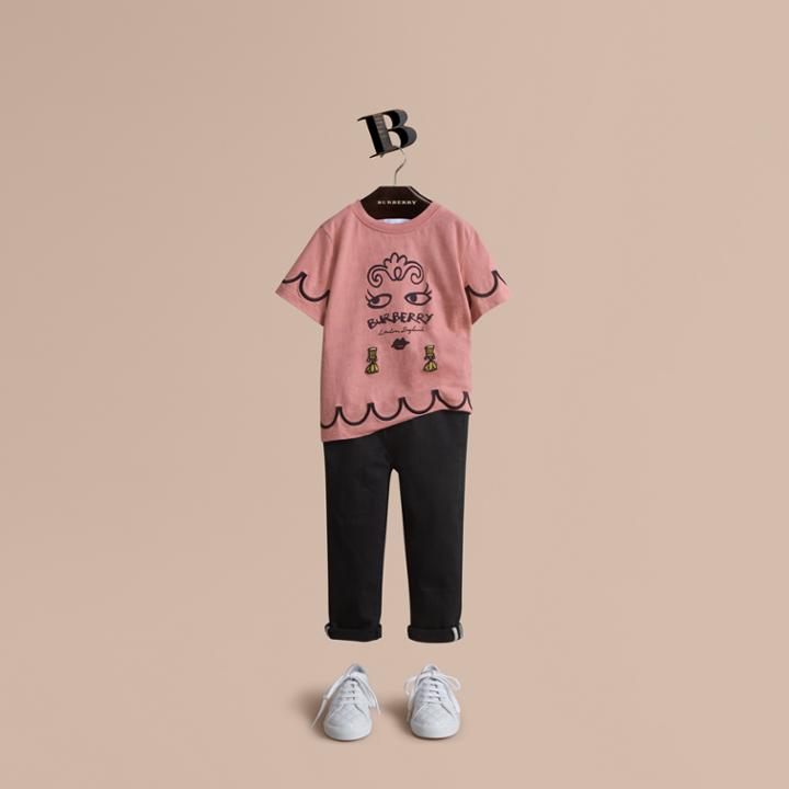 Burberry Burberry Lady Print Cotton T-shirt, Size: 4y, Pink