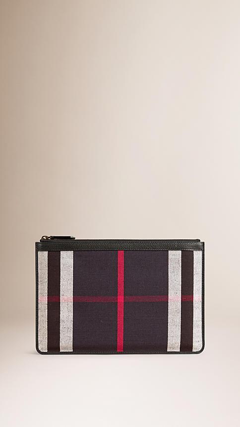 Burberry Canvas Check Zipped Pouch