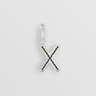 Burberry Burberry Leather-topstitched 'x' Alphabet Charm, Grey
