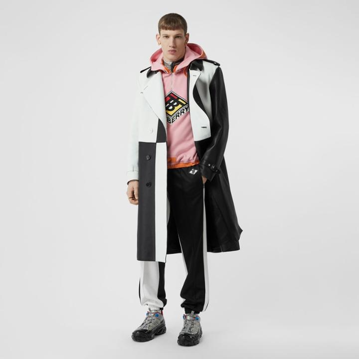 Burberry Burberry Logo Graphic Two-tone Jersey Trackpants, Black