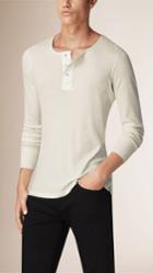 Burberry Burberry Long-sleeved Cotton Wool Henley, Size: M, White