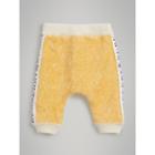 Burberry Burberry Logo Stripe Cotton Linen Sweatpants, Size: 12m, Yellow