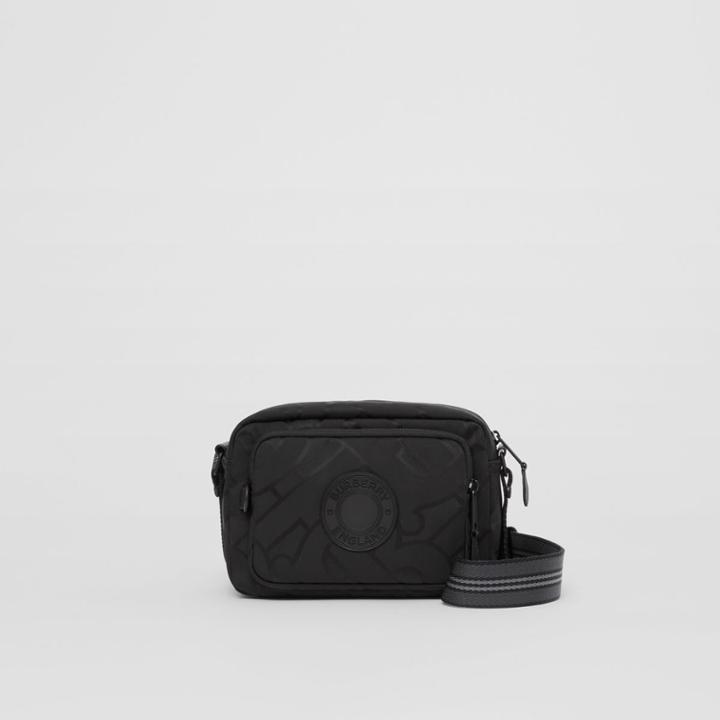 Burberry Burberry Monogram Recycled Polyester Crossbody Bag, Black
