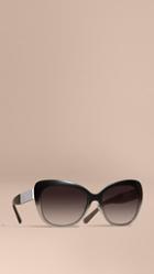 Burberry Check Detail Square Cat-eye Sunglasses