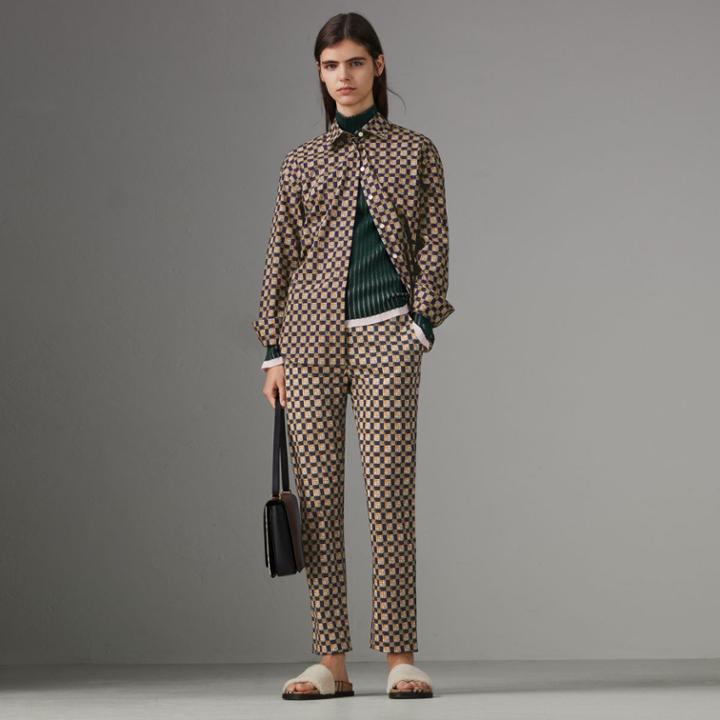 Burberry Burberry Tiled Archive Print Cotton Shirt, Size: 00
