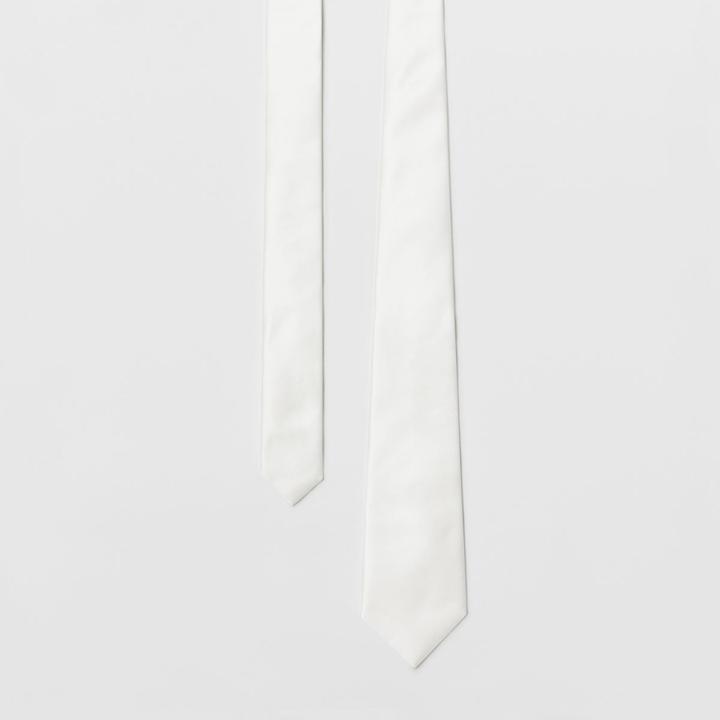 Burberry Burberry Modern Cut Silk Satin Tie, White