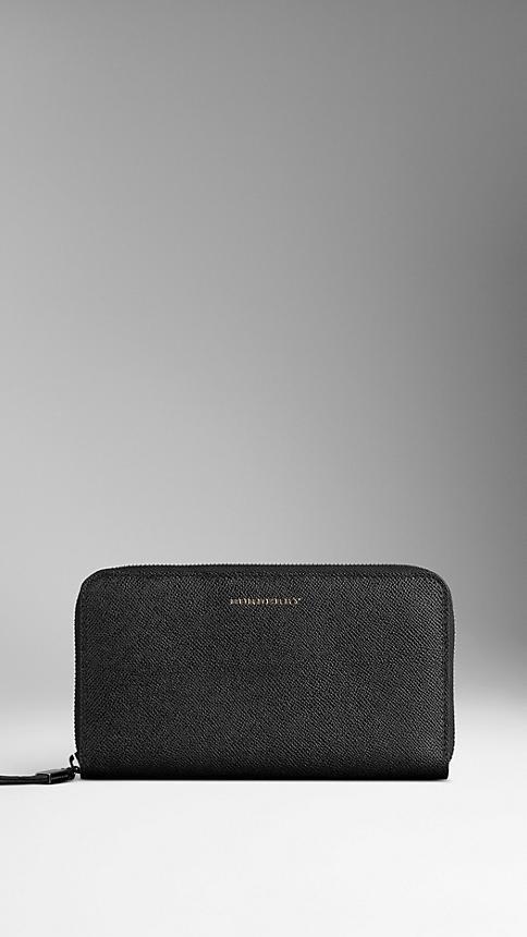 Burberry Sartorial Leather Ziparound Wallet