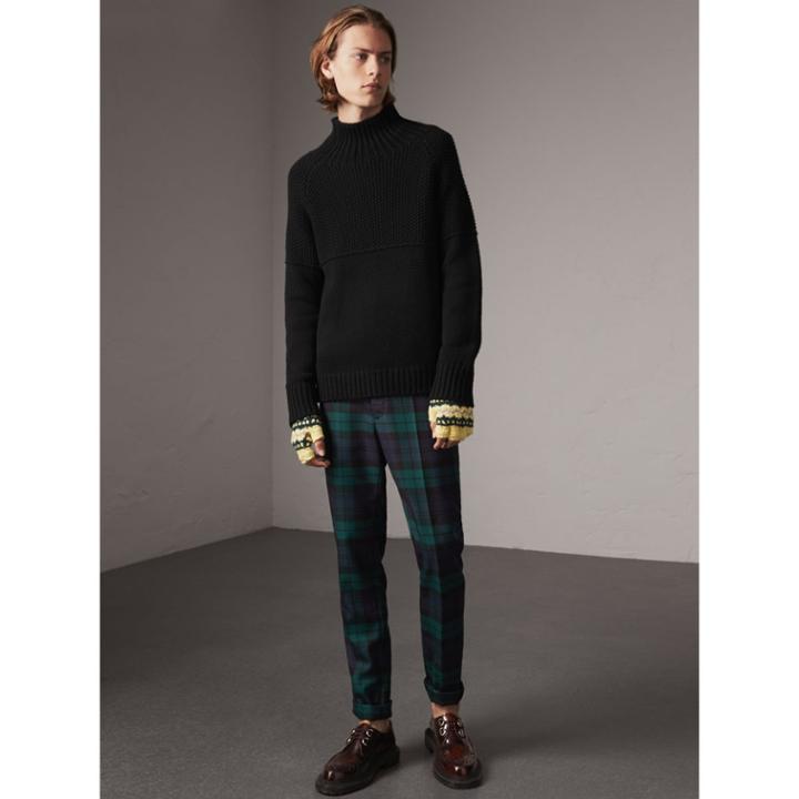 Burberry Burberry Tartan Wool Tailored Trousers, Size: 34