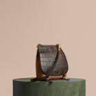 Burberry Burberry The Small Bridle Bag In Alligator And Suede, Brown