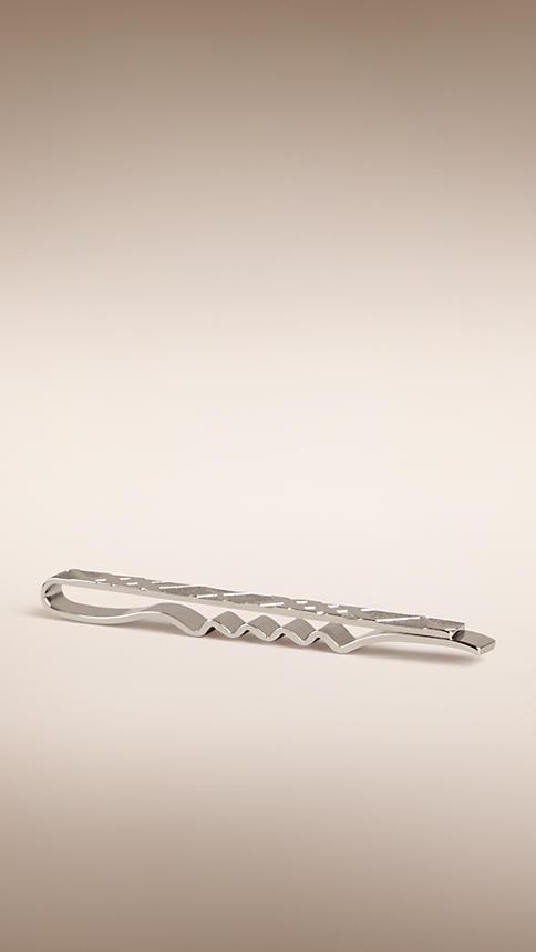 Burberry Check Engraved Tie Bar