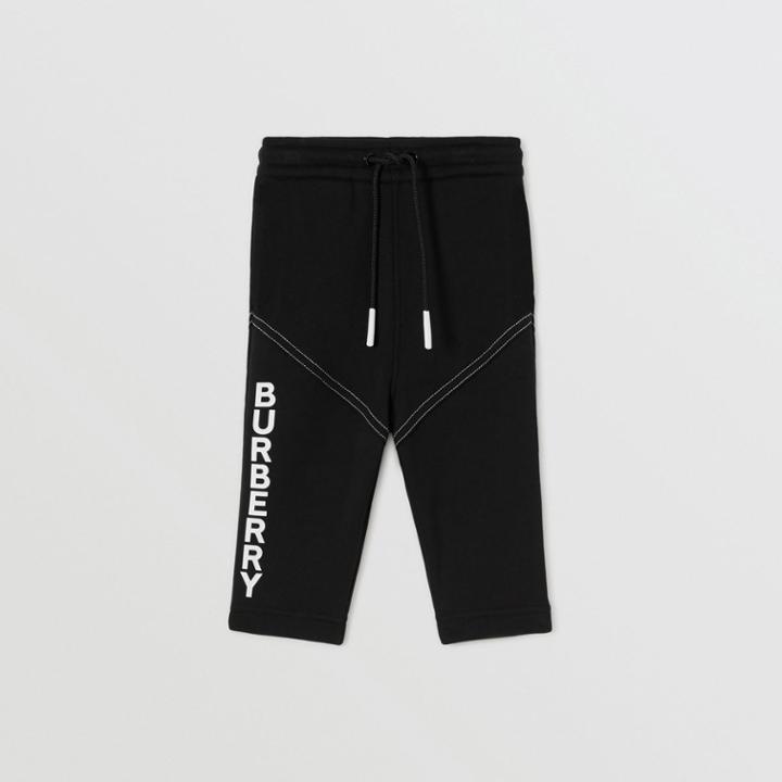 Burberry Burberry Childrens Logo Print Cotton Jogging Pants, Size: 2y, Black