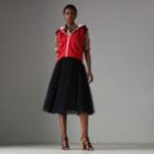 Burberry Burberry Stripe Detail Jersey Sleeveless Hoodie, Red